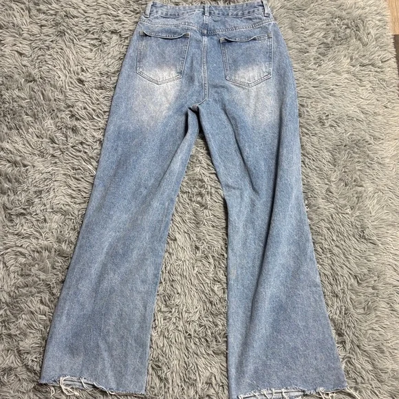 Distressed Light Blue Wide Leg - Picture 7 of 16